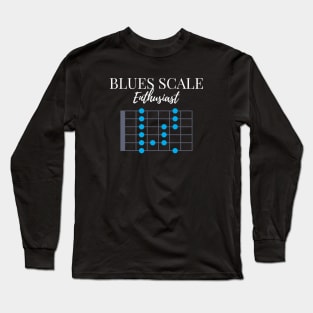 Blues Scale Enthusiast Dark Theme Long Sleeve T-Shirt